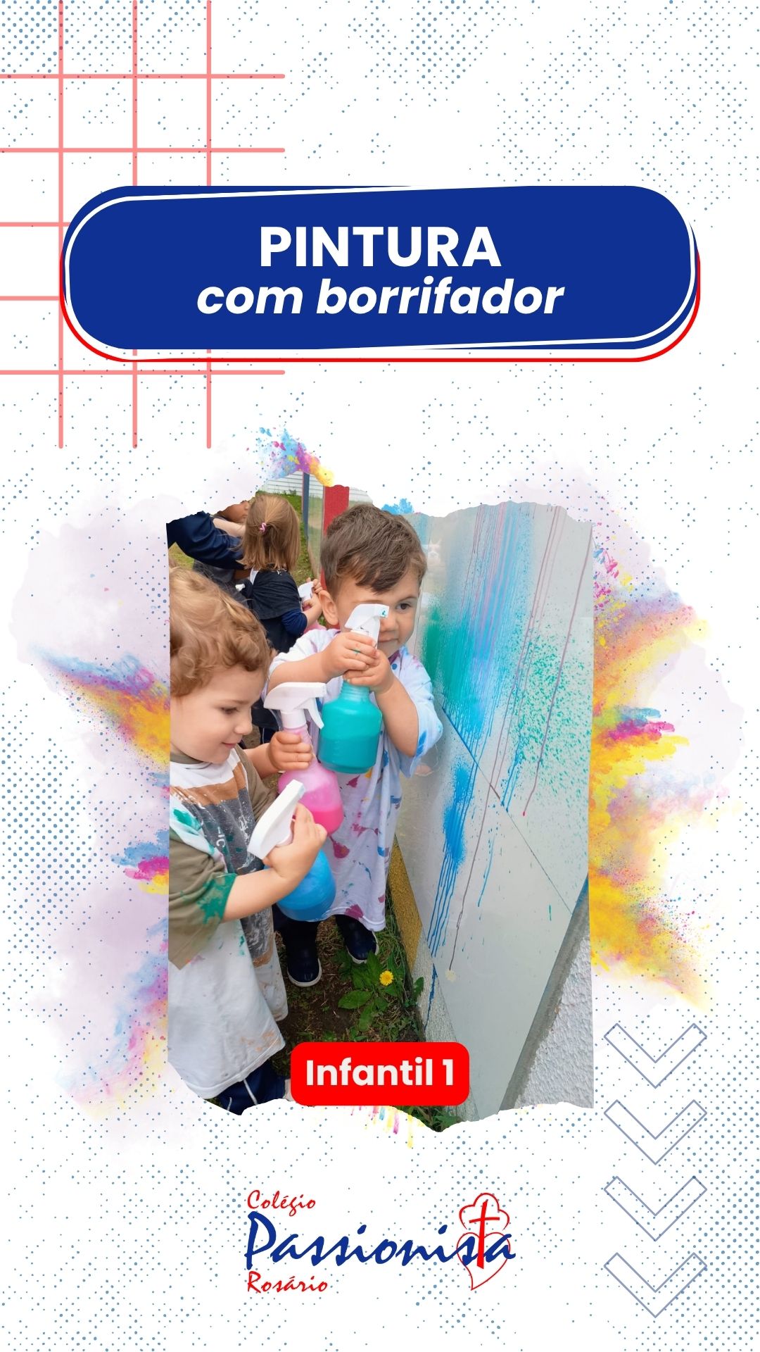 Pintura com borrifador - Infantil 1 Nossa Senhora do Ros�rio
